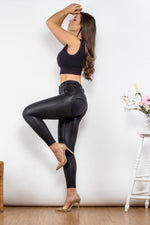 Load image into Gallery viewer, Full Size PU Leather Buttoned Leggings
