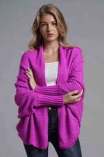 Load image into Gallery viewer, Double Take Dolman Sleeve Open Front Ribbed Trim Longline Cardigan
