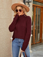 Load image into Gallery viewer, Cable-Knit Mock Neck Sweater
