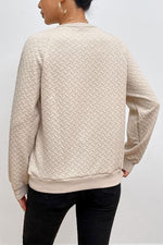 Load image into Gallery viewer, Texture Round Neck Long Sleeve Sweatshirt
