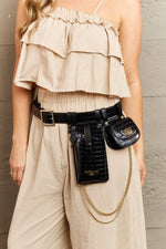 Load image into Gallery viewer, Croc-Effect Faux Leather Belt Bag
