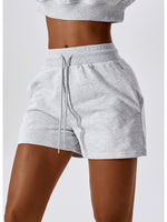 Load image into Gallery viewer, Drawstring Smocked Waist Sports Shorts

