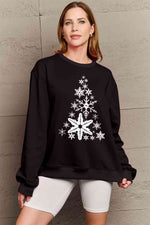 Load image into Gallery viewer, Snowflake Christmas Tree Graphic Sweatshirt
