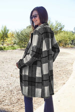 Load image into Gallery viewer, Plaid Button Up Lapel Collar Coat
