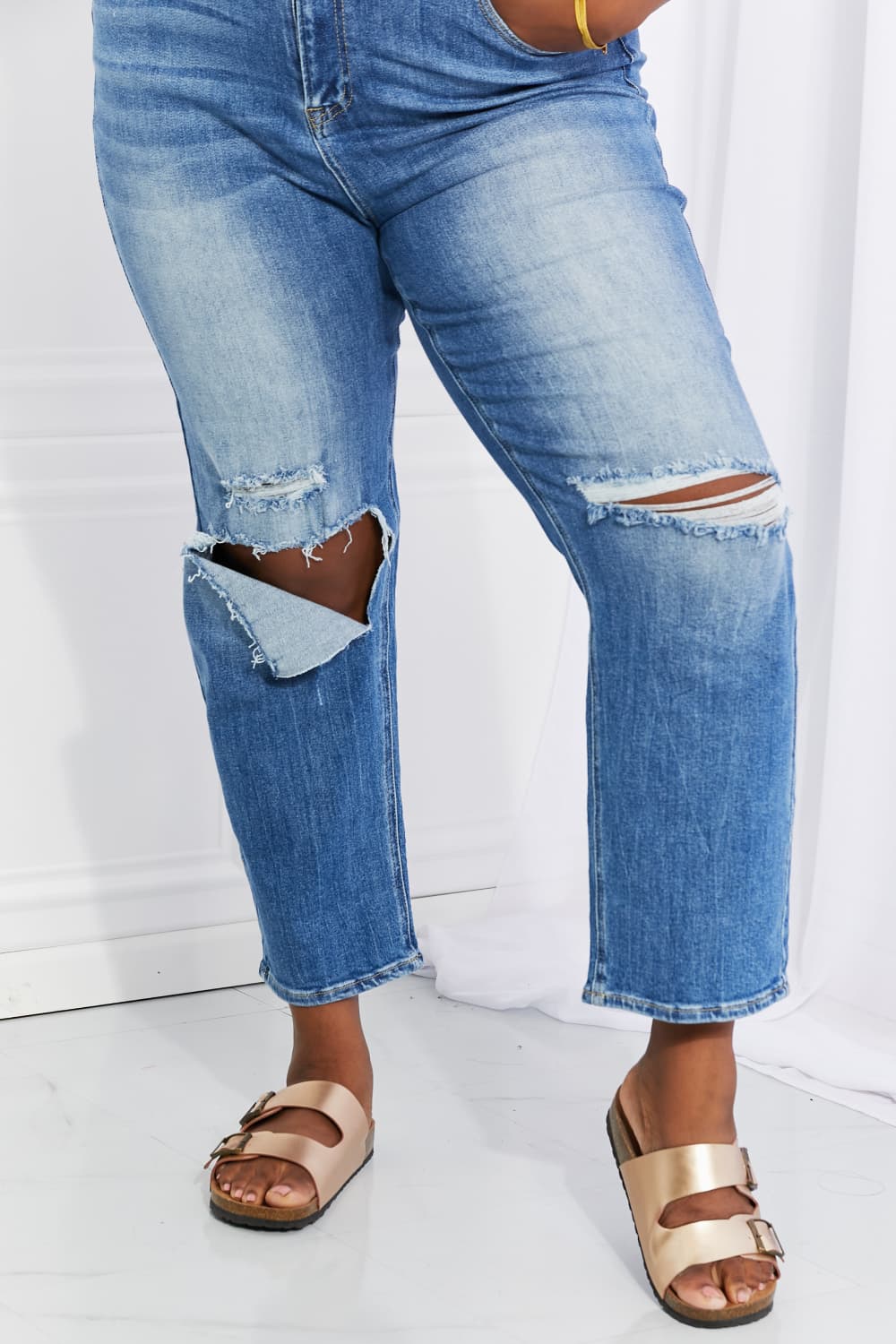 High Rise Relaxed Cropped Jeans
