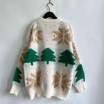 Load image into Gallery viewer, Snowflake Round Neck Long Sleeve Sweater

