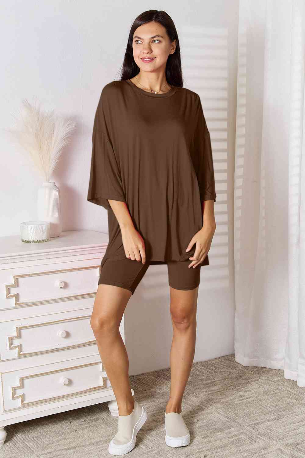 Three-Quarter Sleeve Top & Shorts Set