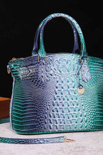 Load image into Gallery viewer, Croc-Embossed Gradient PU Leather Handbag – Luxe Fade Finish
