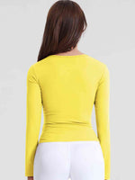 Load image into Gallery viewer, Notched Neck Ruched Sports Top
