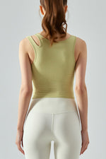 Load image into Gallery viewer, Ribbed Round Neck Sports Tank Top
