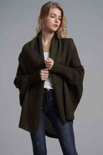 Load image into Gallery viewer, Double Take Dolman Sleeve Open Front Ribbed Trim Longline Cardigan
