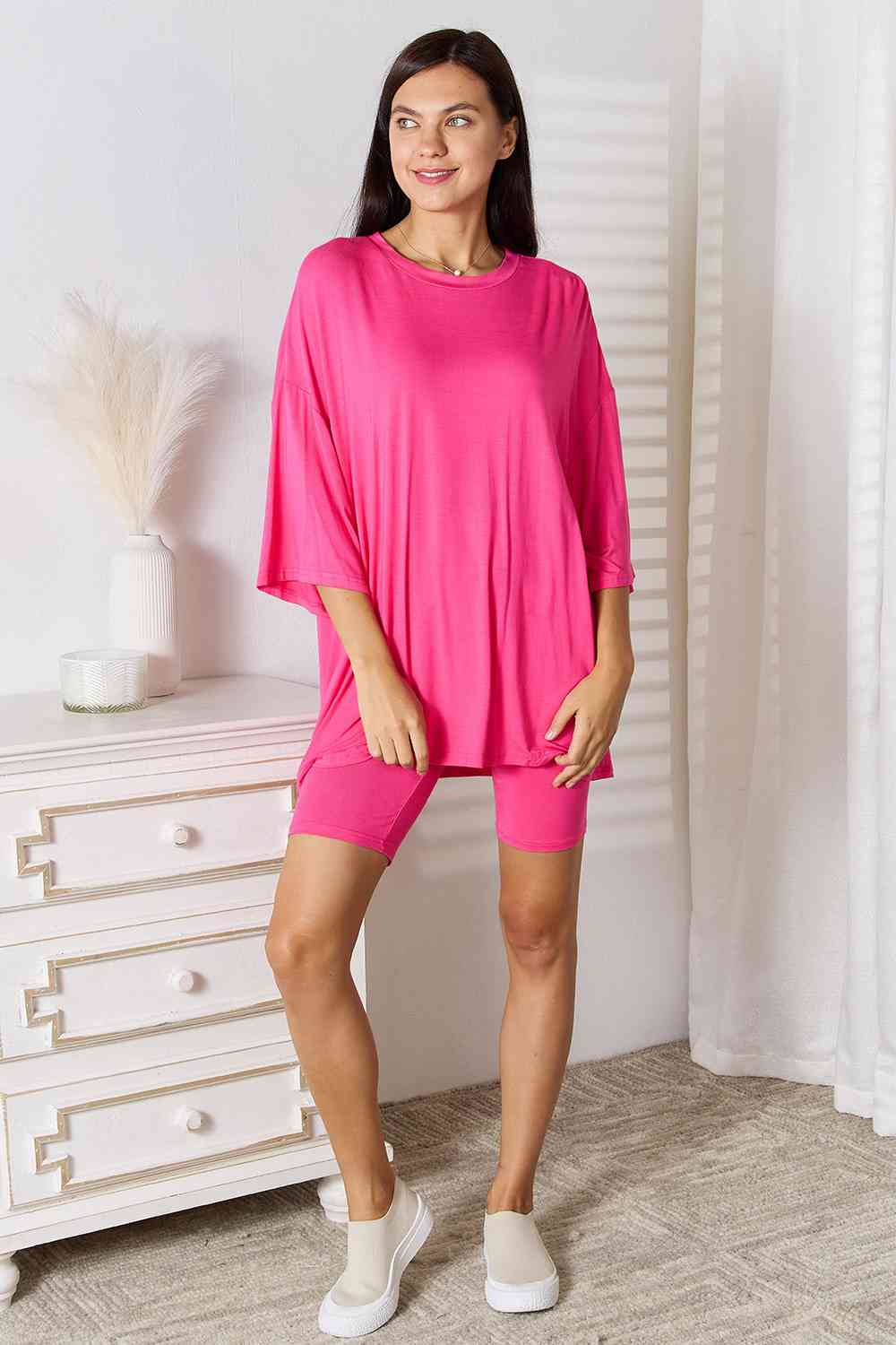 Three-Quarter Sleeve Top & Shorts Set