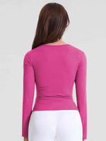 Load image into Gallery viewer, Notched Neck Ruched Sports Top
