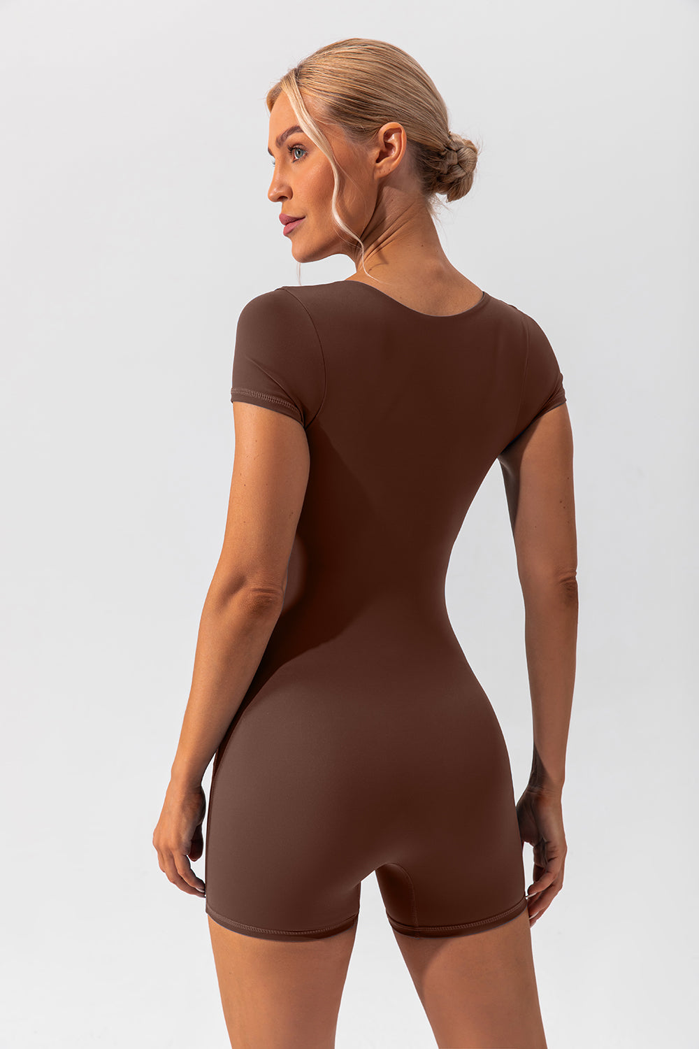 Square Neck Short Sleeve Active Romper