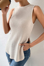 Load image into Gallery viewer, Round Neck Slit Tank Top
