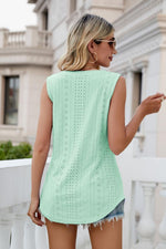 Load image into Gallery viewer, Eyelet V-Neck Tank
