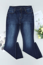 Load image into Gallery viewer, Plus Size Mid-Rise Waist Flare Jeans Pants
