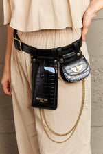 Load image into Gallery viewer, Croc-Effect Faux Leather Belt Bag
