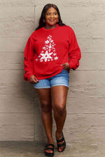 Load image into Gallery viewer, Snowflake Christmas Tree Graphic Sweatshirt
