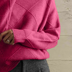 Load image into Gallery viewer, Geometric Turtleneck Long Sleeve Sweater- Fall Knit
