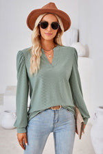 Load image into Gallery viewer, V-Neck Puff Sleeve Blouse
