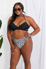 Load image into Gallery viewer, Summer Splash Halter Bikini Set in Black
