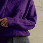 Load image into Gallery viewer, Geometric Turtleneck Long Sleeve Sweater- Fall Knit

