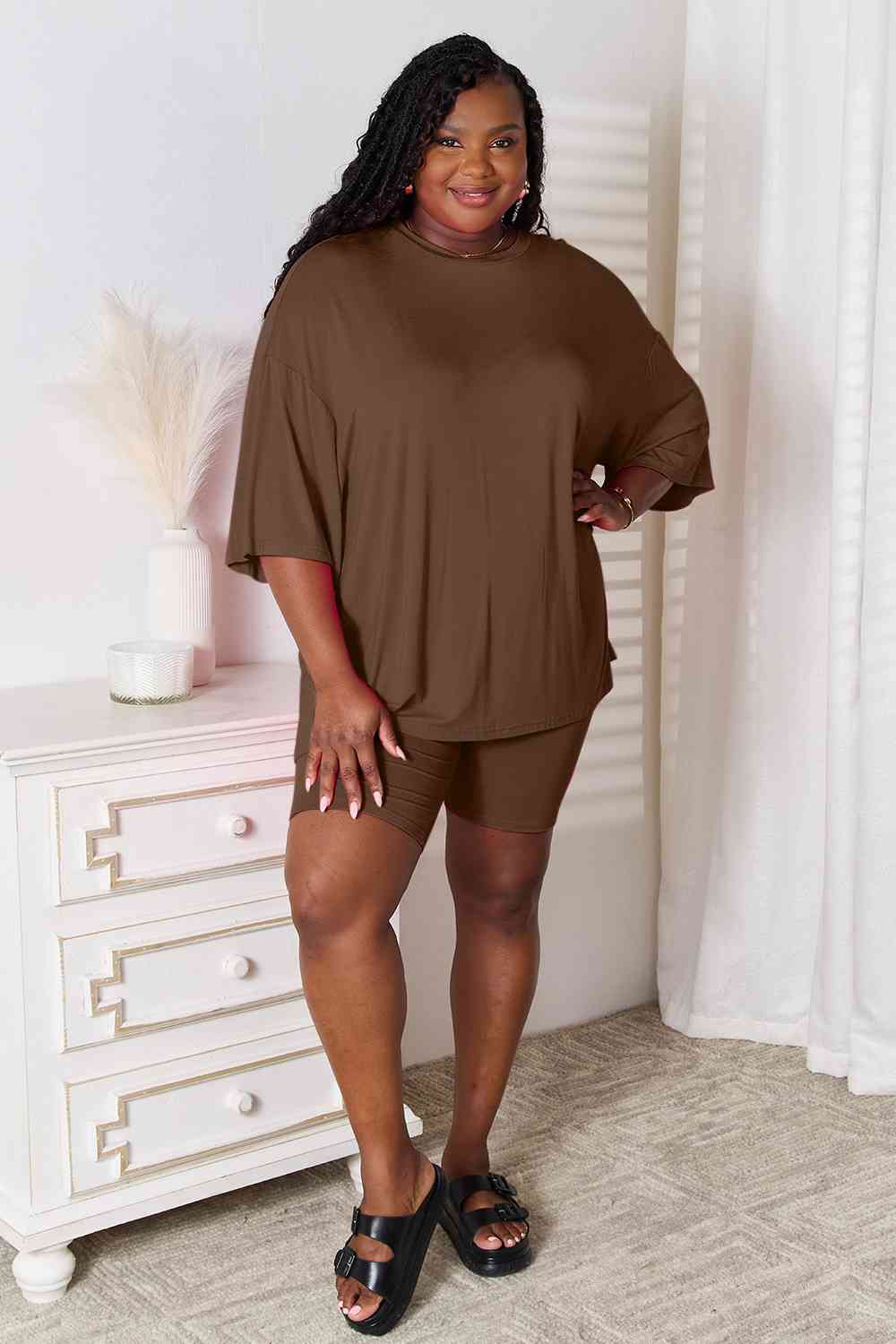 Three-Quarter Sleeve Top & Shorts Set
