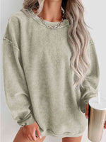 Load image into Gallery viewer, Round Neck Dropped Shoulder Sweatshirt
