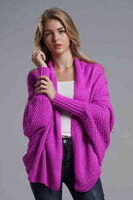 Load image into Gallery viewer, Double Take Dolman Sleeve Open Front Ribbed Trim Longline Cardigan
