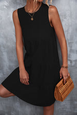 Load image into Gallery viewer, Sleeveless Round Neck Tiered Dress
