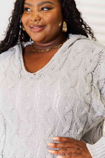 Load image into Gallery viewer, Cable-Knit Hooded Sweater
