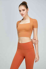 Load image into Gallery viewer, Short Sleeve Cropped Sports Top
