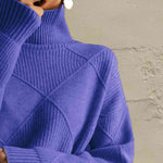 Load image into Gallery viewer, Geometric Turtleneck Long Sleeve Sweater- Fall Knit
