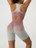 Load image into Gallery viewer, Gradient Scoop Neck Tank and High Waist Shorts Active Set
