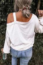 Load image into Gallery viewer, Santa Claus Graphic Asymmetrical Neck Long Sleeve Top
