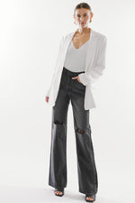 Load image into Gallery viewer, High Waist Distressed Knee Jeans Pants
