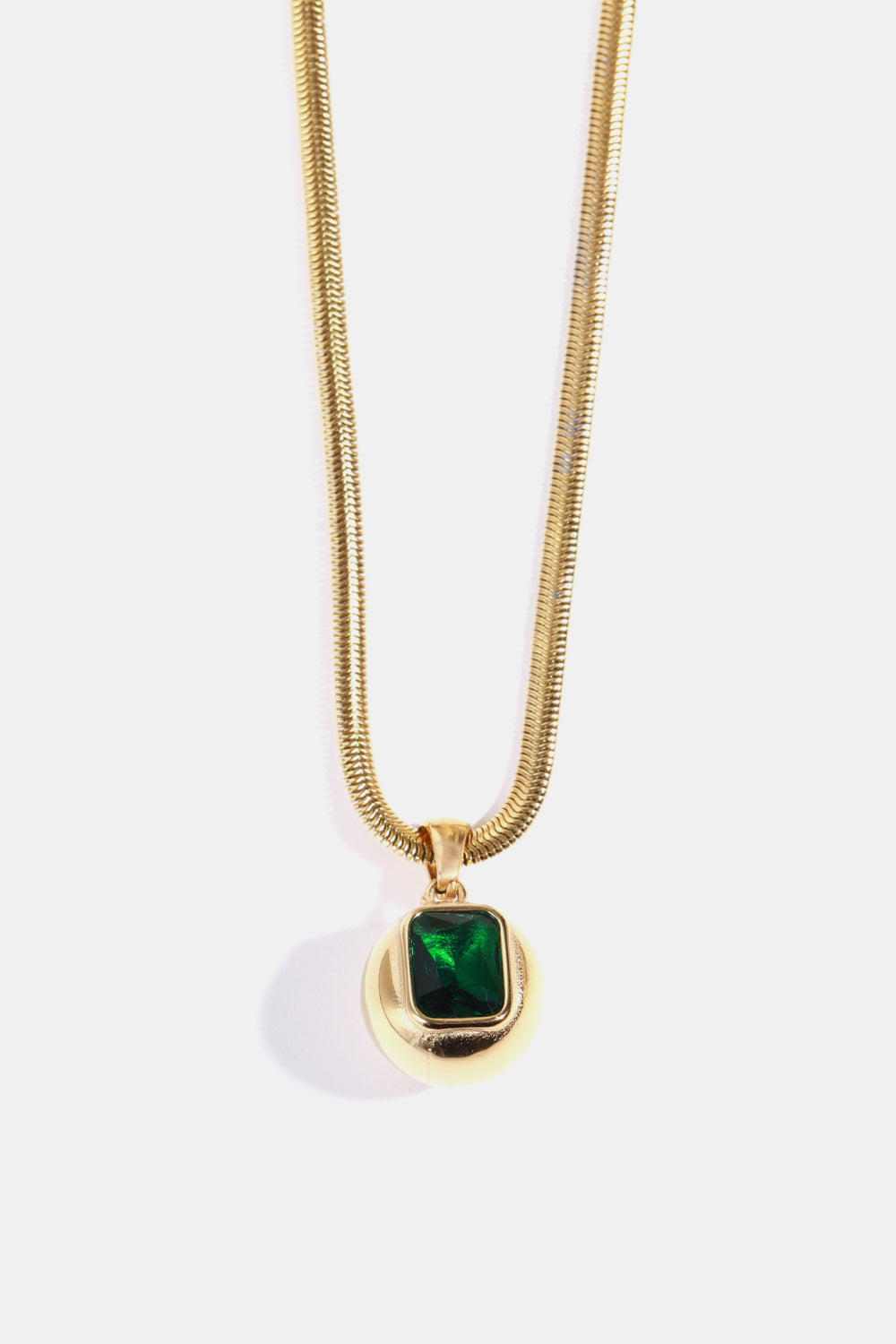 Zircon 18K Gold-Plated Geometrical Pendant Necklace