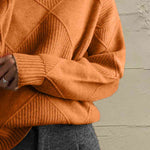 Load image into Gallery viewer, Geometric Turtleneck Long Sleeve Sweater- Fall Knit
