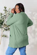 Load image into Gallery viewer, Ribbed Open Front Cardigan with Pockets
