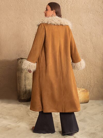 Structured Plus-Size Open-Front Overcoat | Fluid Long Draped Cardigan