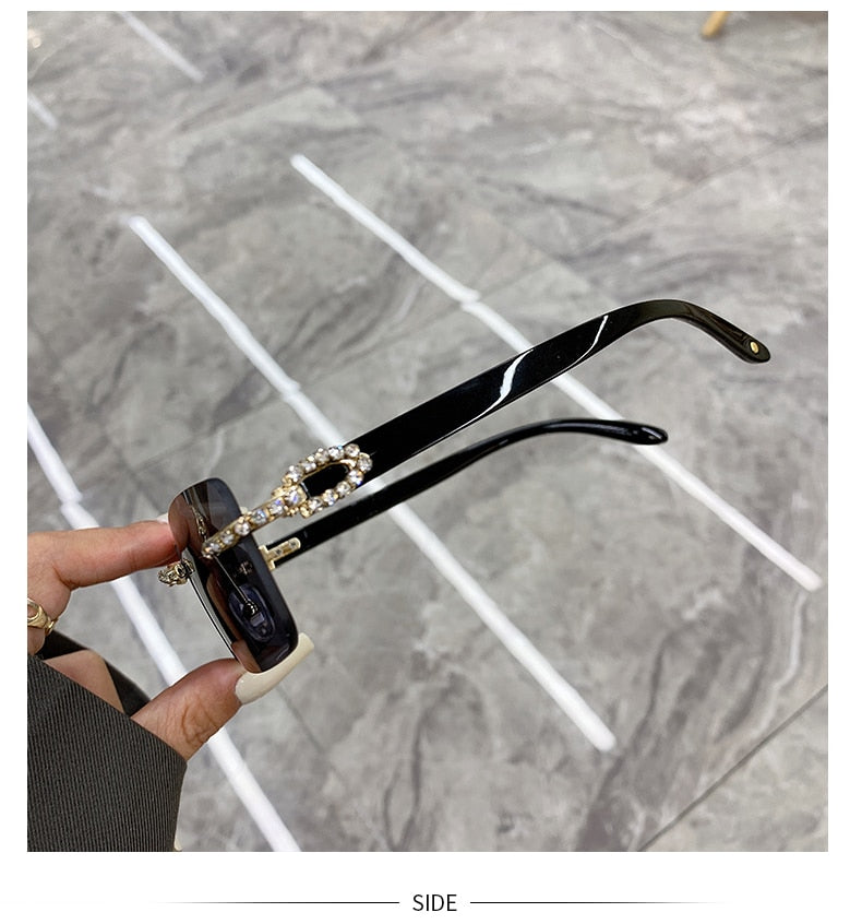 Rimless Vintage Sunglasses — Alloy Frame