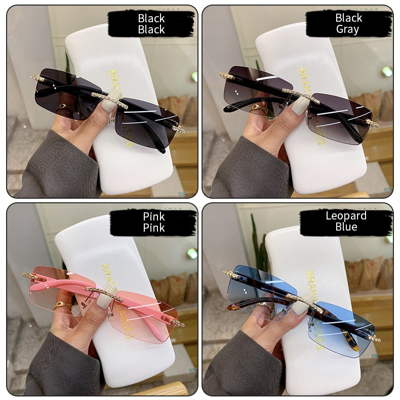 Rimless Vintage Sunglasses — Alloy Frame