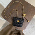 Mini Quilted Crossbody Bag | Gold Chain Strap & Ball Clasp | Designer-Inspired