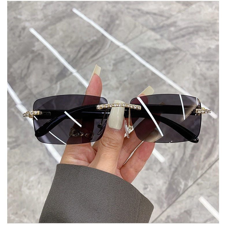 Rimless Vintage Sunglasses — Alloy Frame