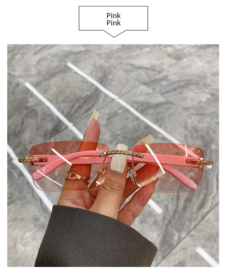 Rimless Vintage Sunglasses — Alloy Frame