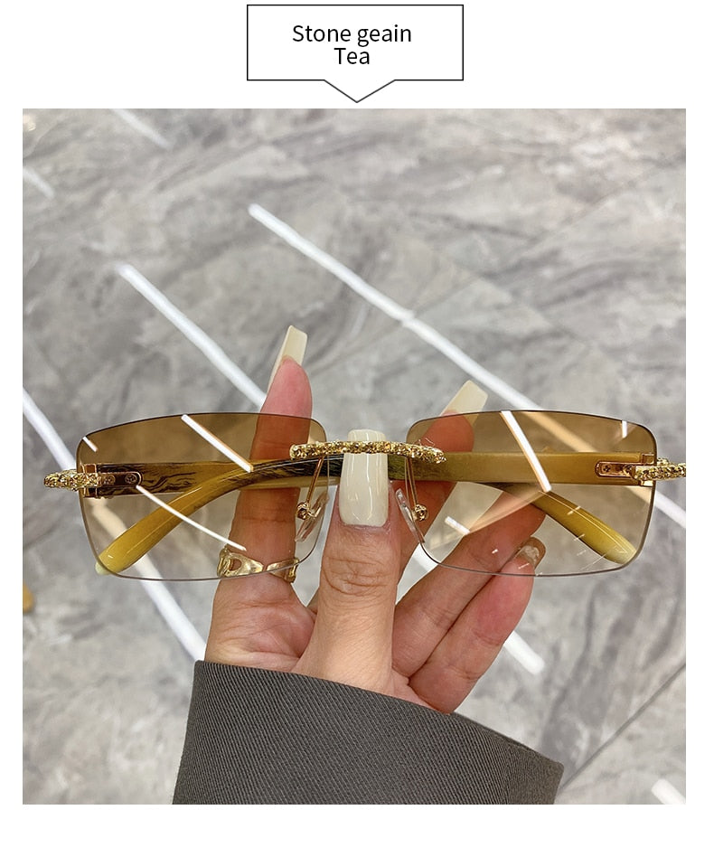 Rimless Vintage Sunglasses — Alloy Frame