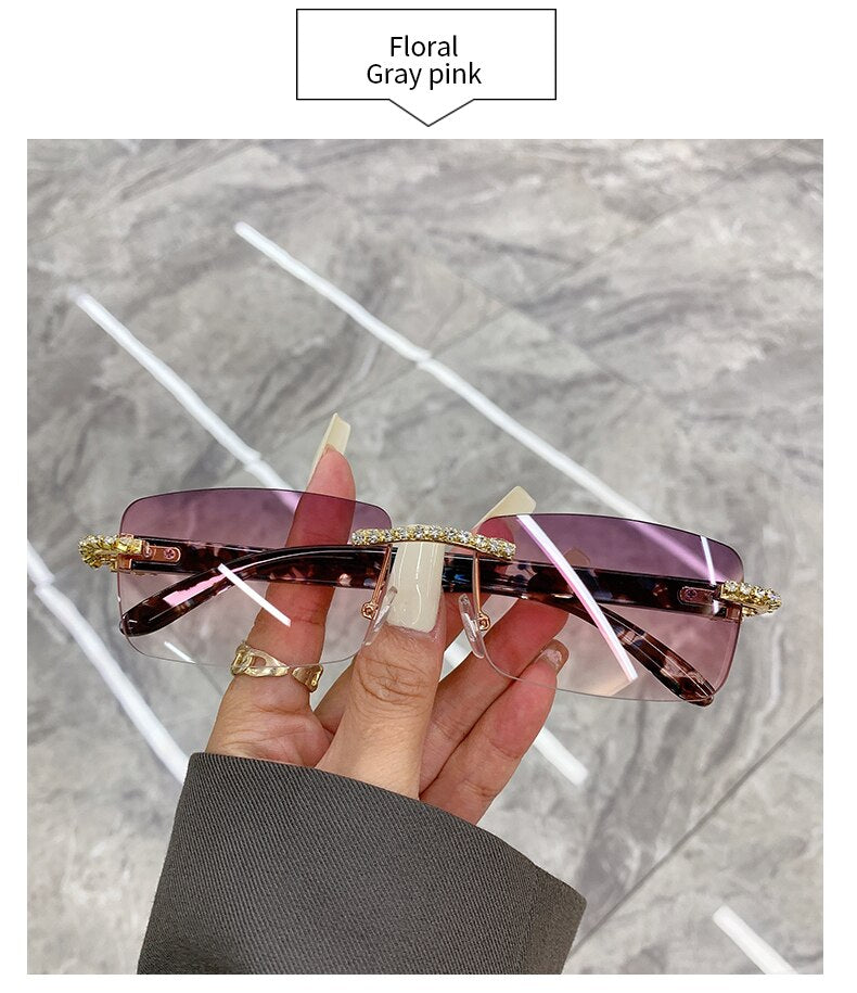 Rimless Vintage Sunglasses — Alloy Frame