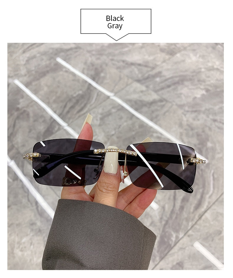 Rimless Vintage Sunglasses — Alloy Frame