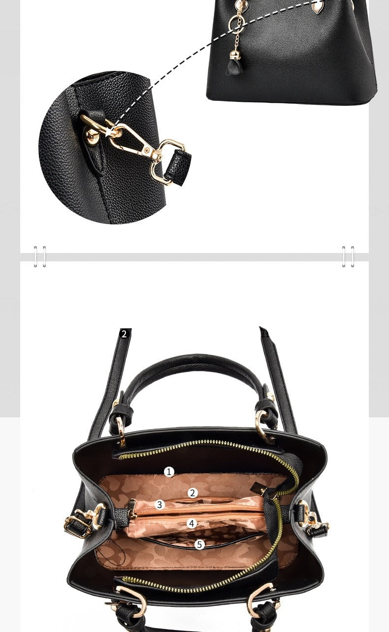Large Capacity Structured Shoulder Bag — Convertible Crossbody